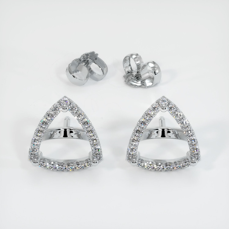 18K White Gold Pave Earring Setting