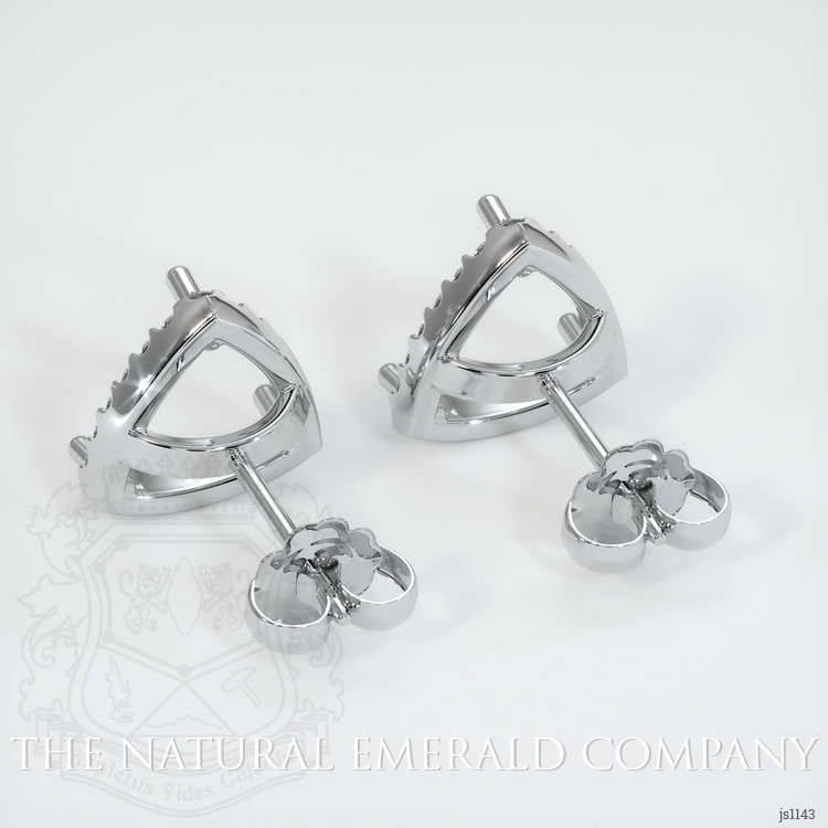 18K White Gold Pave Earring Setting