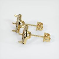 14K Yellow Gold Pave Earring Setting Image