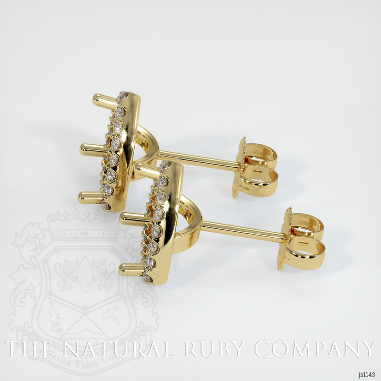 14K Yellow Gold Pave Earring Setting