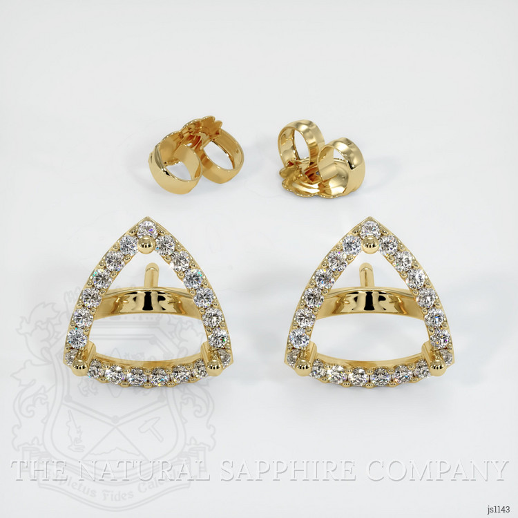14K Yellow Gold Pave Earring Setting