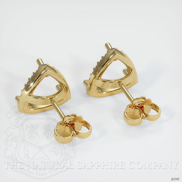 14K Yellow Gold Pave Earring Setting