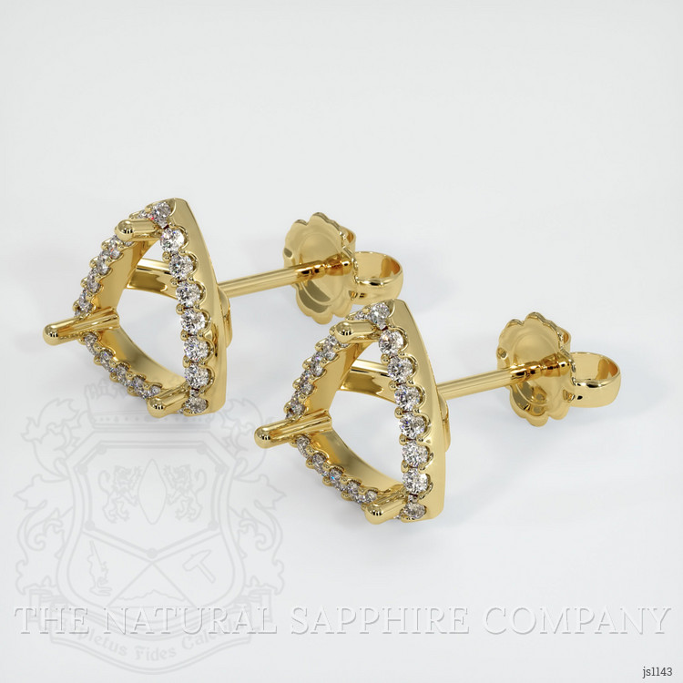 18K Yellow Gold Pave Earring Setting