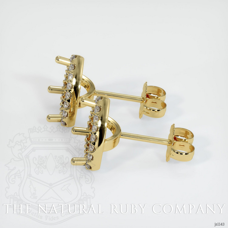 18K Yellow Gold Pave Earring Setting