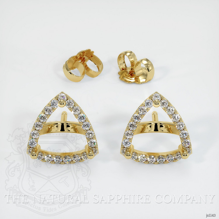 18K Yellow Gold Pave Earring Setting