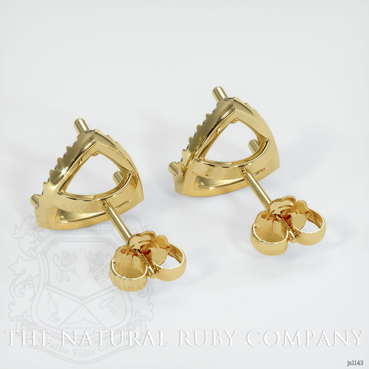 18K Yellow Gold Pave Earring Setting