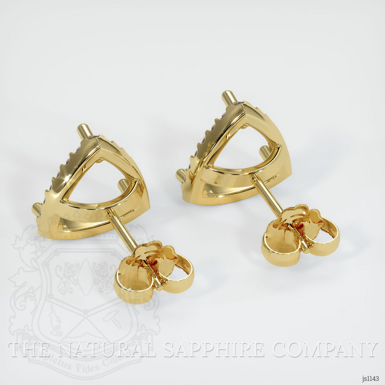 18K Yellow Gold Pave Earring Setting