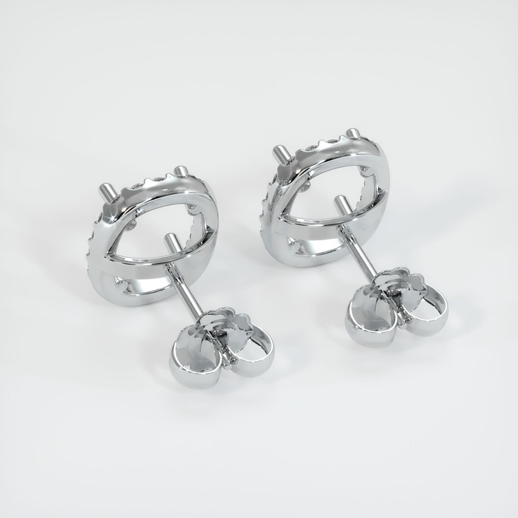 Platinum 950 Pave Earring Setting