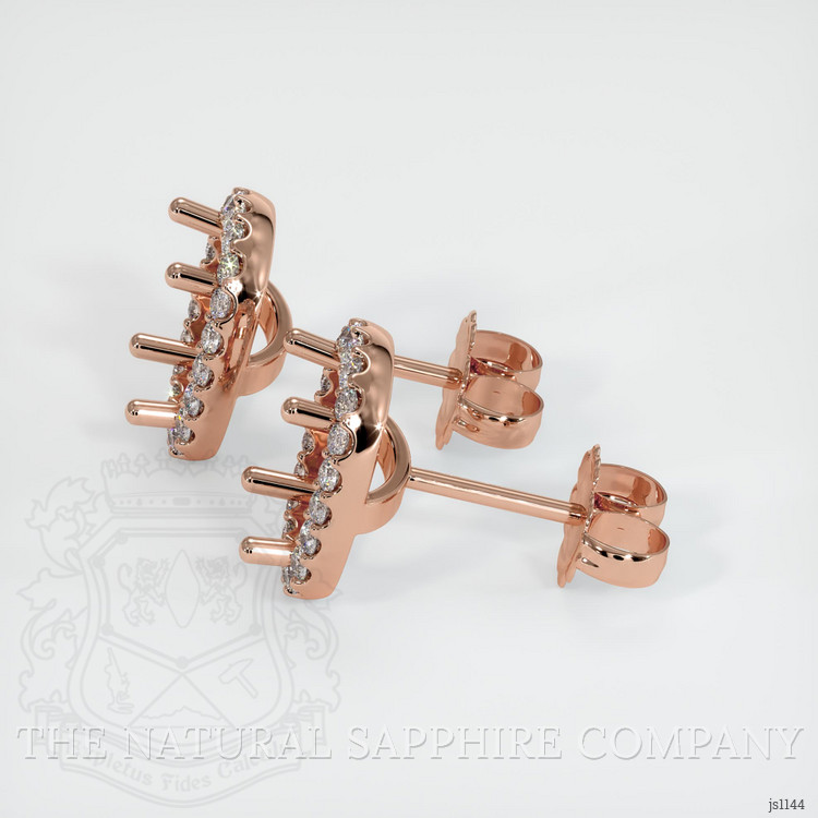 14K Rose Gold Pave Earring Setting
