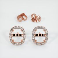 14K Rose Gold Pave Earring Setting Image