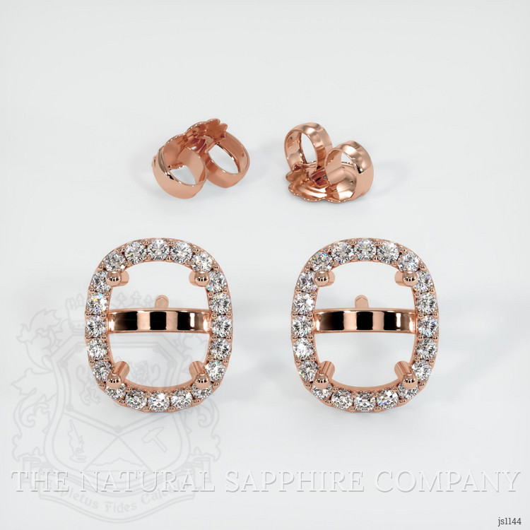 14K Rose Gold Pave Earring Setting