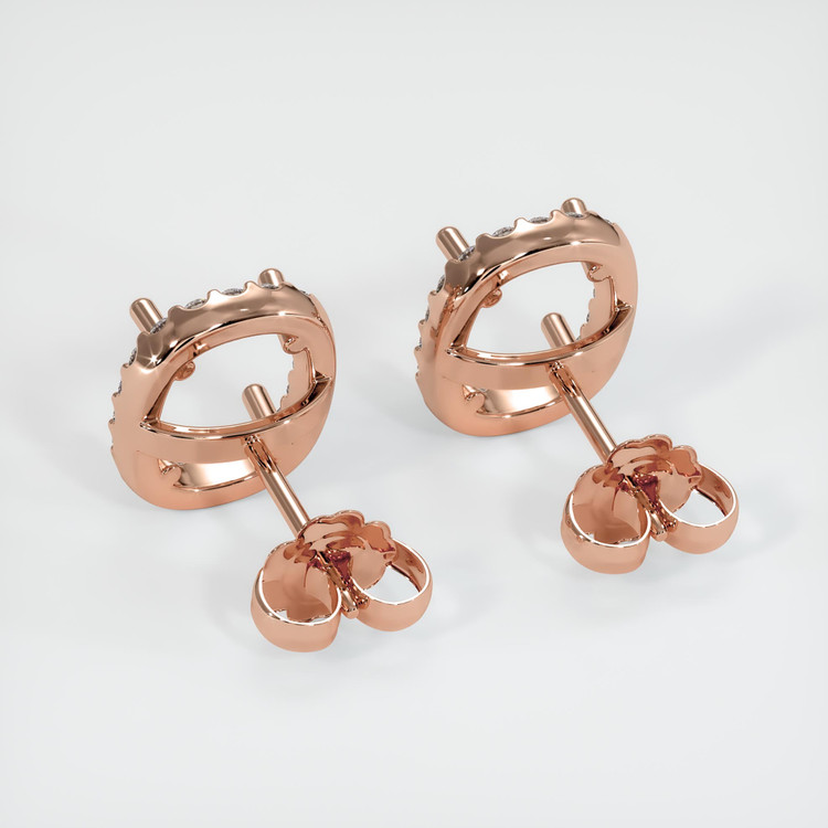 14K Rose Gold Pave Earring Setting