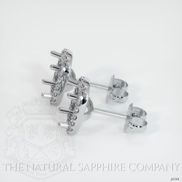 14K White Gold Pave Earring Setting