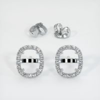 14K White Gold Pave Earring Setting Image