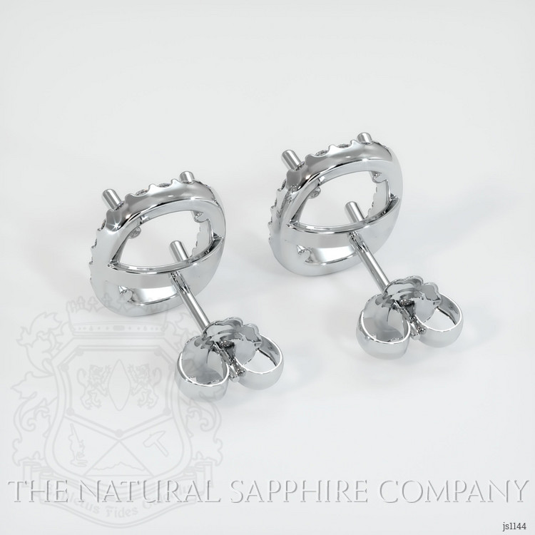 14K White Gold Pave Earring Setting