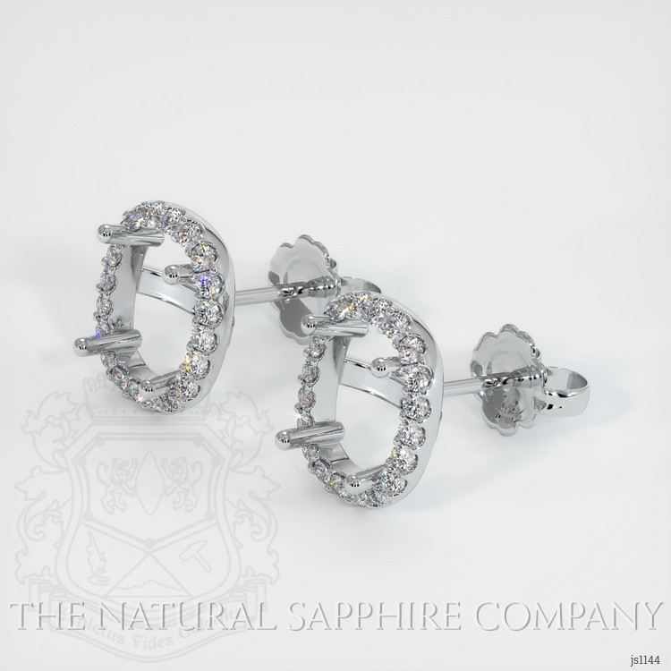 18K White Gold Pave Earring Setting