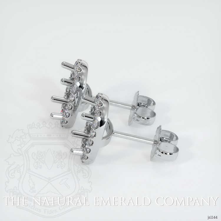 18K White Gold Pave Earring Setting