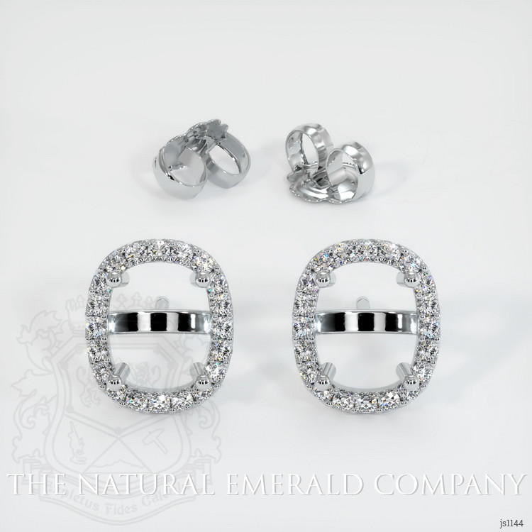 18K White Gold Pave Earring Setting