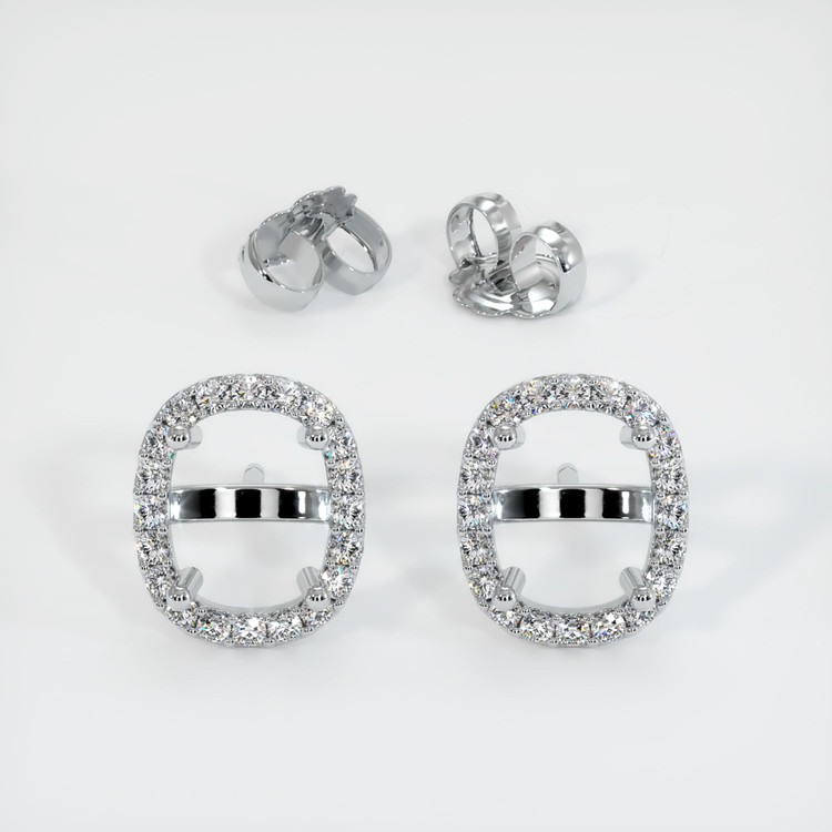18K White Gold Pave Earring Setting