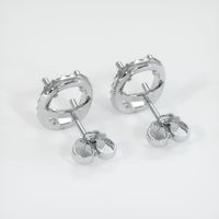 18K White Gold Pave Earring Setting Image