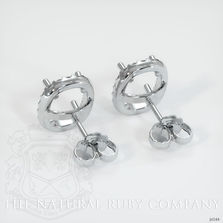 18K White Gold Pave Earring Setting