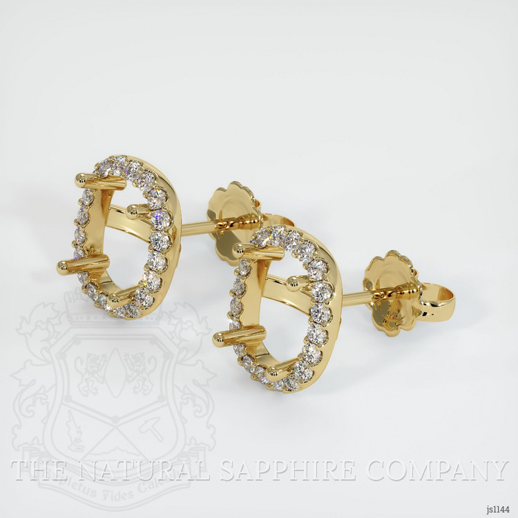 14K Yellow Gold Pave Earring Setting