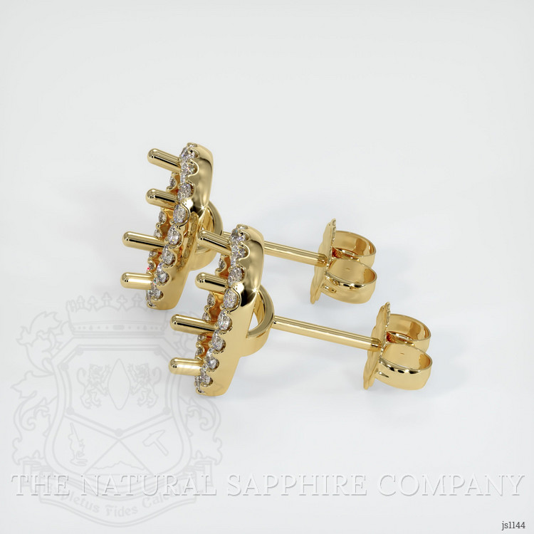 14K Yellow Gold Pave Earring Setting