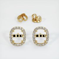 14K Yellow Gold Pave Earring Setting Image