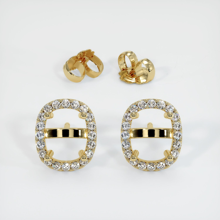 14K Yellow Gold Pave Earring Setting