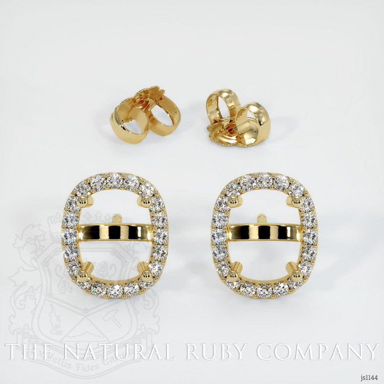 14K Yellow Gold Pave Earring Setting