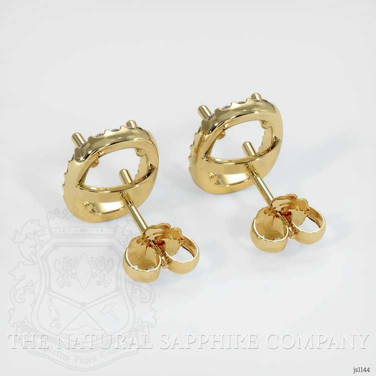 14K Yellow Gold Pave Earring Setting