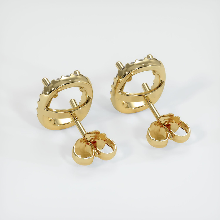 14K Yellow Gold Pave Earring Setting