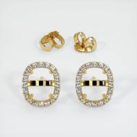 18K Yellow Gold Pave Earring Setting Image