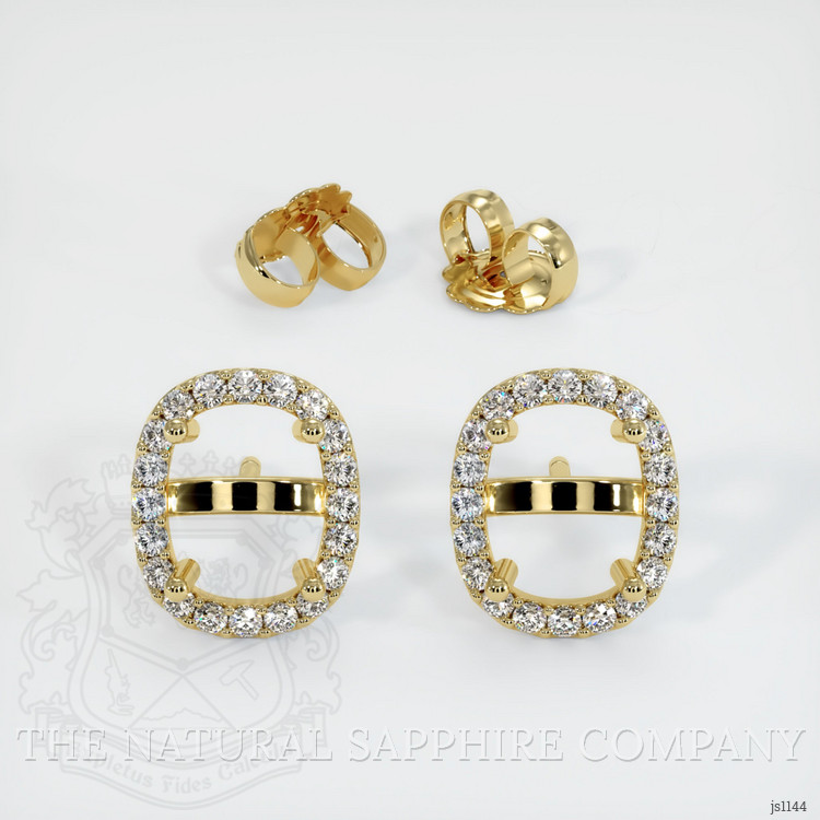 18K Yellow Gold Pave Earring Setting