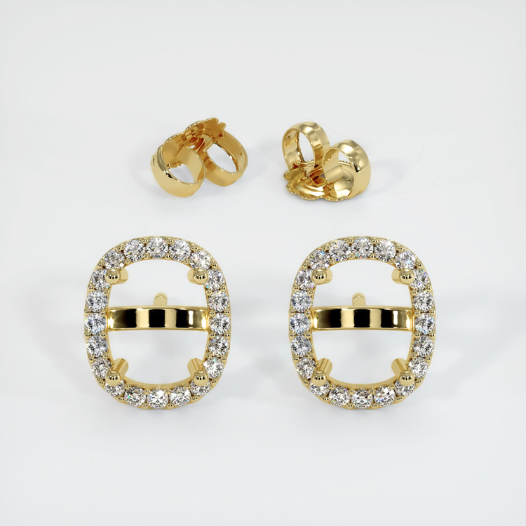 18K Yellow Gold Pave Earring Setting