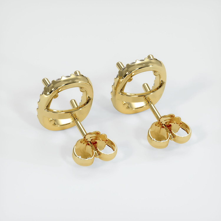 18K Yellow Gold Pave Earring Setting