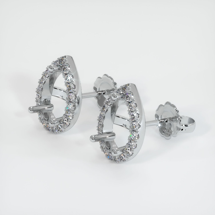 Platinum 950 Pave Earring Setting