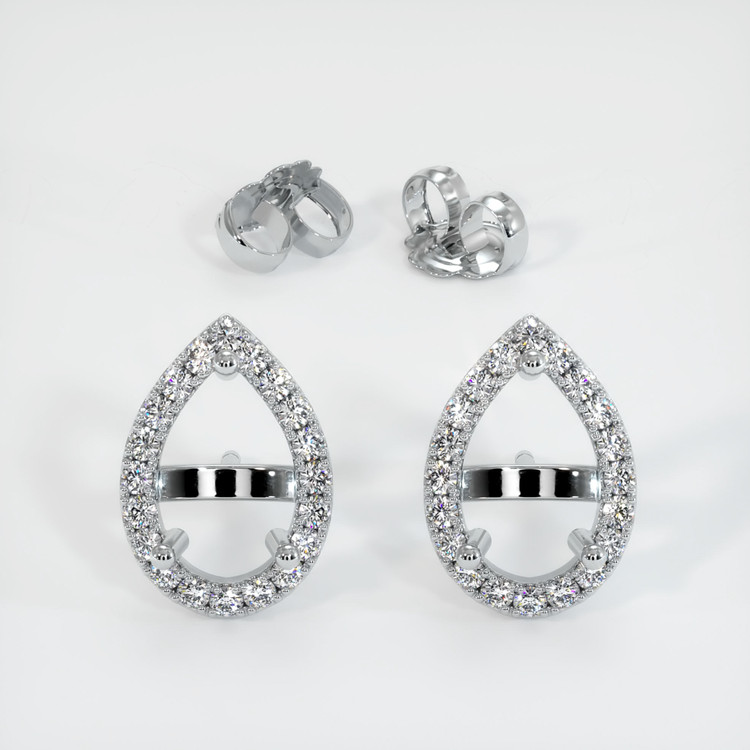 Platinum 950 Pave Earring Setting
