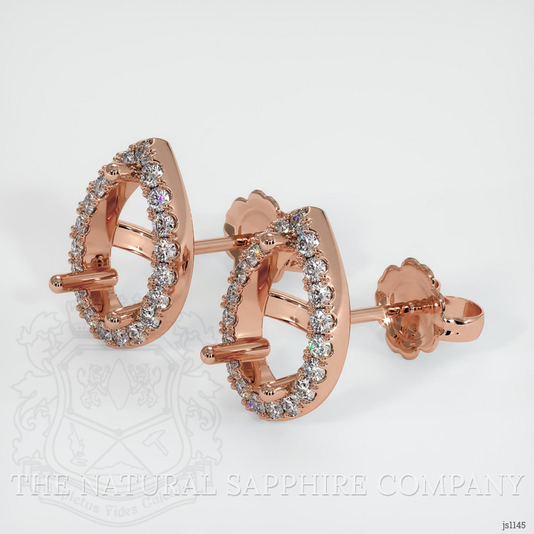 14K Rose Gold Pave Earring Setting