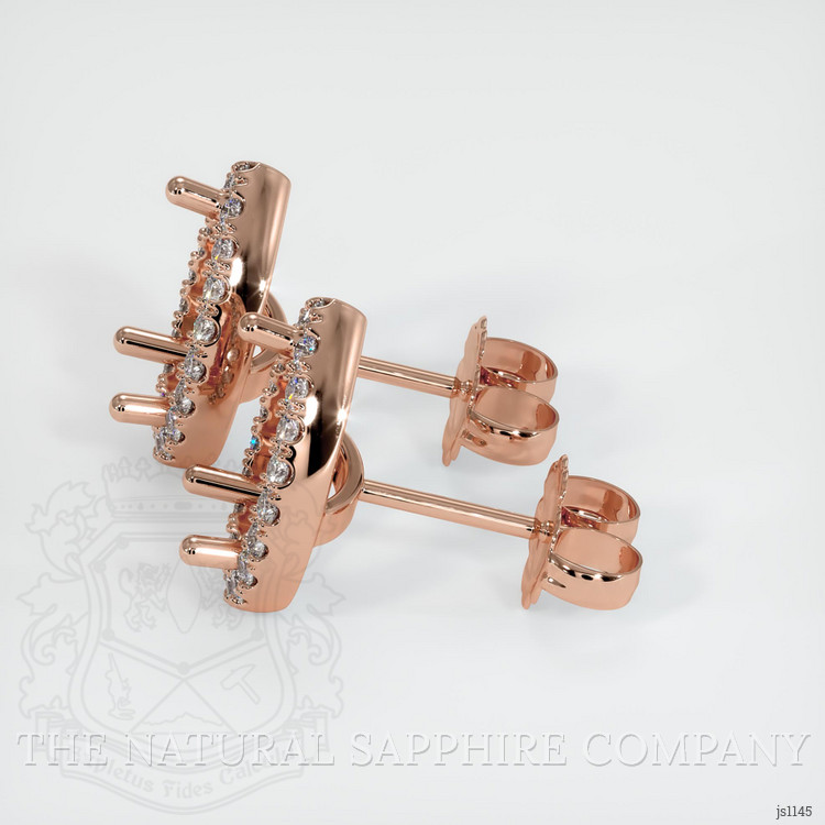 14K Rose Gold Pave Earring Setting