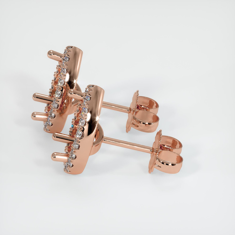 14K Rose Gold Pave Earring Setting