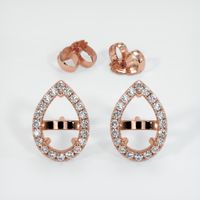 14K Rose Gold Pave Earring Setting Image