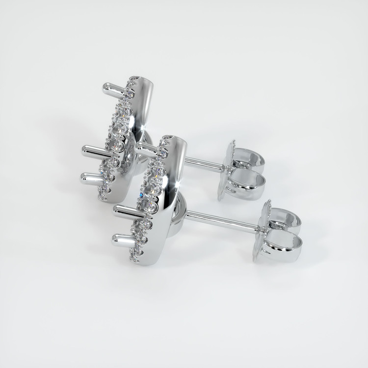 14K White Gold Pave Earring Setting