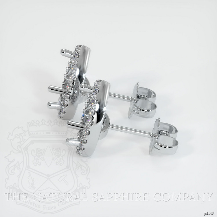 14K White Gold Pave Earring Setting