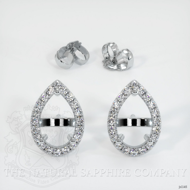 14K White Gold Pave Earring Setting