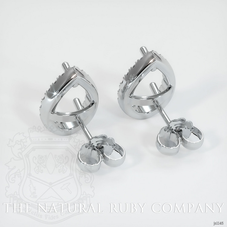 14K White Gold Pave Earring Setting