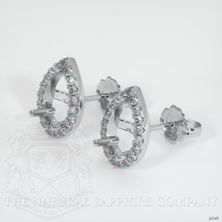 18K White Gold Pave Earring Setting