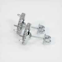 18K White Gold Pave Earring Setting Image