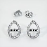 18K White Gold Pave Earring Setting Image