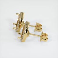 14K Yellow Gold Pave Earring Setting Image